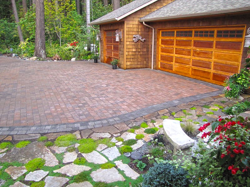 Mutual materials paver driveway installed by Northwestern Landscape & Design
