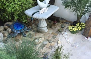 A Garden Table transformed into a Garden Fountian