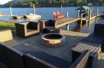 A lakeside gathering patio to enjoy
